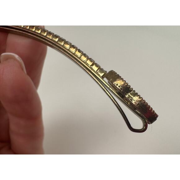 Chanel CC Enamel and Crystal White & Gold Tone Hair Pin